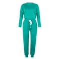 thumbnail image 6 of GILIGEGE Women's Two Piece Outfit Long Sleeve Crewneck Pullover Tops And Long Pants Tracksuit Sweatsuits With Sweatpants Mint Green XL, 6 of 8