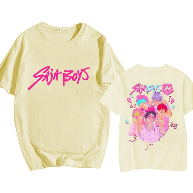 Pop cazadora para niña Graphic Round-Neck Short Sleeve T Shirt For Kids Youth Fashion Tee With Cartoon Print Design Soft Blend Top For Children (Beige)