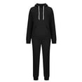 thumbnail image 4 of HAPIMO Track Suits 2 Piece Set Active Jogging Suits Long Sleeve Sweatsuits Pullover Casual Workout Sports Outfits Suits Hooded Sweatshirts Pockets Tracksuits Black L, 4 of 7