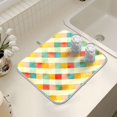 thumbnail image 7 of Ryvnso Vintage Checkered-a1 Dish Drying Mat for Kitchen Countertop 18x24 Large Dish Pad Drainer Rack Dish Sink Mats, 7 of 7