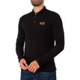 thumbnail image 2 of EA7 Logo Jersey Longsleeved Polo Shirt, Black, 2 of 5