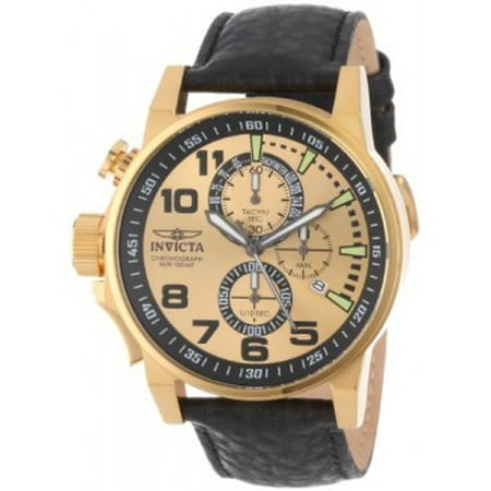 Invicta Men's 14475 I-Force Quartz 3 Hand Gold Dial Watch