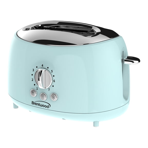Brentwood Cool-Touch 2-Slice Retro Toaster with Extra-Wide Slots, Blue