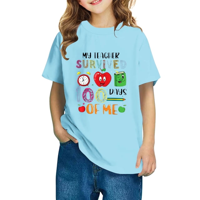 Fiudx Camiseta para Niños, Suave Mezcla de Poliéster y Elastano, Cuello Redondo, Manga Corta, Cómoda, Uso Diario Informal, Niño/Niña, Estilo Lavado a Mano.