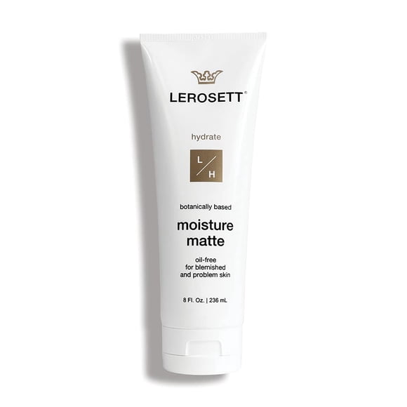 LEROSETT Hidratante sin aceite para acné Humedad mate para pieles grasas y sensibles Hidratante vegano ligero y a base de aloe con Vit-B5 + 7 hierbas calmantes No comedogénico Sin fragancia - 3 oz