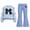 Blue 01, variant on SEROYE Girls 2 Piece Outfit Cute Bow Decor Crewneck Long Sleeve Sweatshirts Flare Pants Set Casual Back to School (11-12 Years, Blue 01)