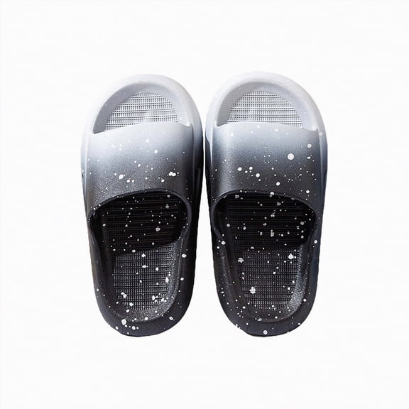 NIEWTR Toddler Boys Girls Cloud Slides丨All-day Comfort Sandals Slippers丨Non-Slip Open Toe Pillow Shoes丨Easy to Clean(Black,7.5)