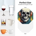 thumbnail image 6 of Pofeuu Modern Hip-Hop Skull Print Coasters for Drinks, 4Pack PU Leather Coasters, Bar Drink Coasters for Tabletop Protection, Furniture from Damage-Octagon, 6 of 6
