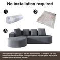 thumbnail image 4 of Noble House Fully Compressed Frameless Modular Sofa,L-Shaped Recliner,Gray, 4 of 10