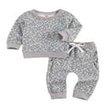 thumbnail image 2 of MesaSe 2Pcs Clothes Floral Print  Collar  Long Sleeve Tops Long Pants Infant Set, 2 of 6