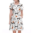 thumbnail image 1 of Easygdp Halloween Dachshund para Vestido Transpirable de Mujer, Vestido Suelto de Manga Corta con Pliegues y Bolsillos para el Verano, 1 of 6