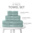 thumbnail image 3 of Martex 6-Piece 100% Ringspun Cotton Towel Set, Quick Dry Soft & Absorbent, Light Blue, 3 of 8