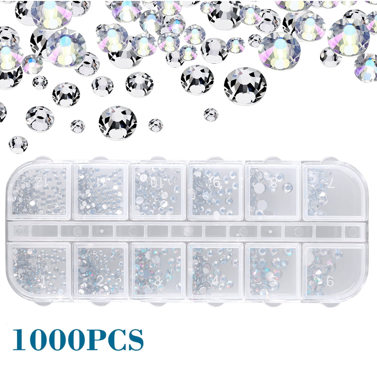 Various Sizes 100PCS/300pcs Mixed Colors Facted Square Fancy Glass Stones 