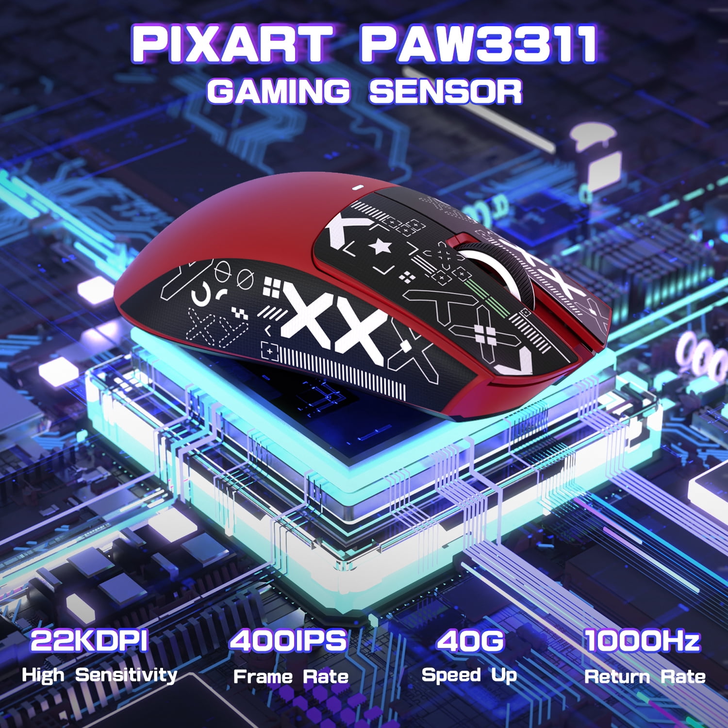 ATTACK SHARK X11SE Wireless Gaming Mouse, PixArt PAW3311 Gaming Sensor, BT/2.4G Wireless/Wired, 65 Hours Battery, Upgrade BK52820 Chip