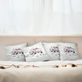 thumbnail image 4 of Ambesonne Love Throw Pillow Cover 4 Pack, Just Married Cartoon Car, 16", Pink White, 4 of 5