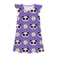 thumbnail image 2 of Girls Cute Nightgowns Pajamas Dress Panda Flutter Sleeve Toddler Sleepwear 3D Printed Princess Outfit for Kids W18 9-10 Years, 2 of 3