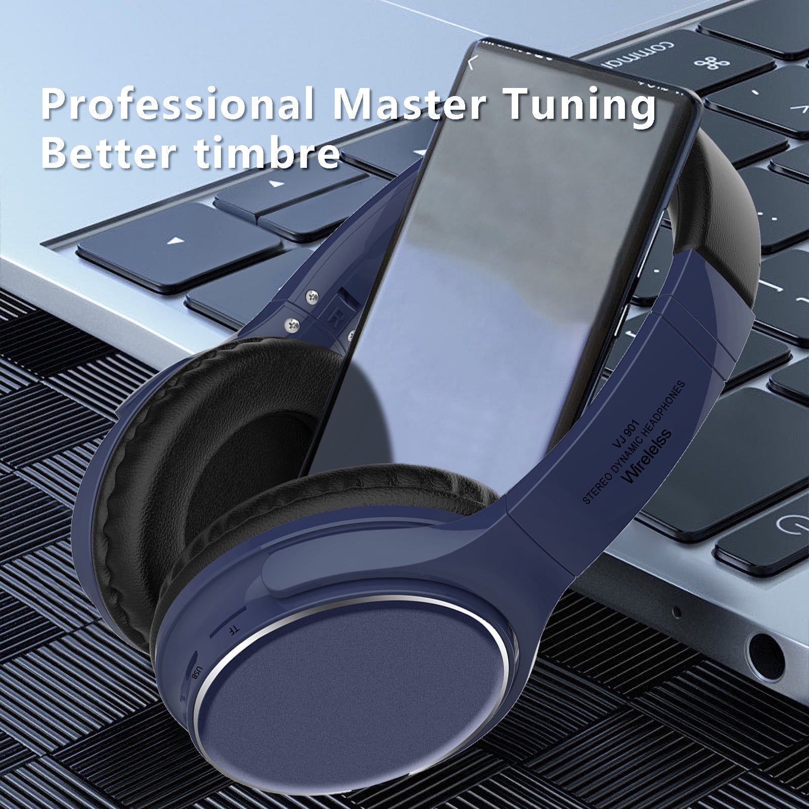 Wireless Bluetooth Headphones, Noise Cancelling Over-Ear Design with Long Playtime, Comfortable Fit for Work, Travel, Gaming