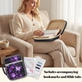 thumbnail image 4 of Yuyamidu Purple Butterfly Bible Cover for Women Quilted Bible Tote Bag with Handle and Organizer Pouch for Standard Bibles Blue Couple Church Bag for Study Travel, 4 of 8