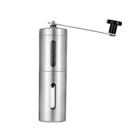 

Coffee Grinder with Adjustable Coarseness Conical Burr Mill Stainless Steel Whole Bean Portable Coffee Grinder for Office Traveling Camping Coffee Bean Burr Mill French Press Turkish Espresso Silver