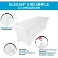 thumbnail image 4 of Uralili Fitted Table Cover Elastic Spandex Tablecloth 4 ft Bed Table Clothes-White, 4 of 8