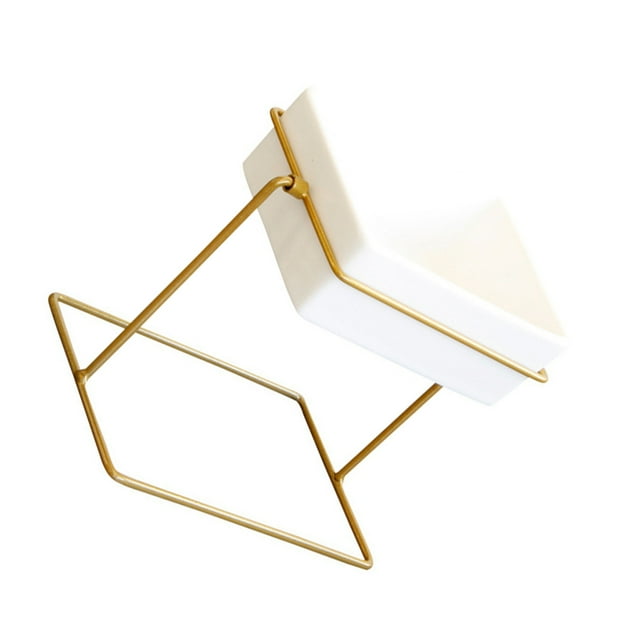 Naiovety Maceta Rectangular portátil elegante anticorrosivo decorativo Wobbly hogar balcón Oficina Club Bar florero maceta Jardín y Patio Oro Naiovety HA083861-01