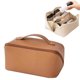 thumbnail image 1 of Bolsa de cosméticos de viaje portátil, bolsa de maquillaje de cuero PU, bolsa de cosméticos de gran capacidad, organizador, bolsas de aseo con asa y divisor, 1 of 12