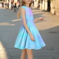 thumbnail image 2 of Little Girls Tie Dye Dresses Sleeveless Summer Casual Gradient Color A-Line Dress Round Neck Tank Sundress, 2 of 6