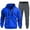 Blue, variant on Men's Autumn Winter Hooded Sweatshirt Pants Set Casual Two Piece Outfit Comfortable Streetwear Jogger Suit for Daily Wear