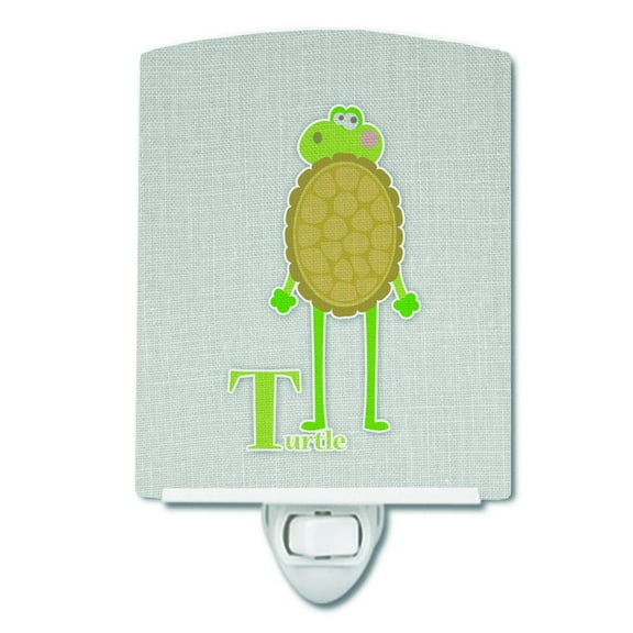 Alphabet T for Turtle Ceramic Night Light