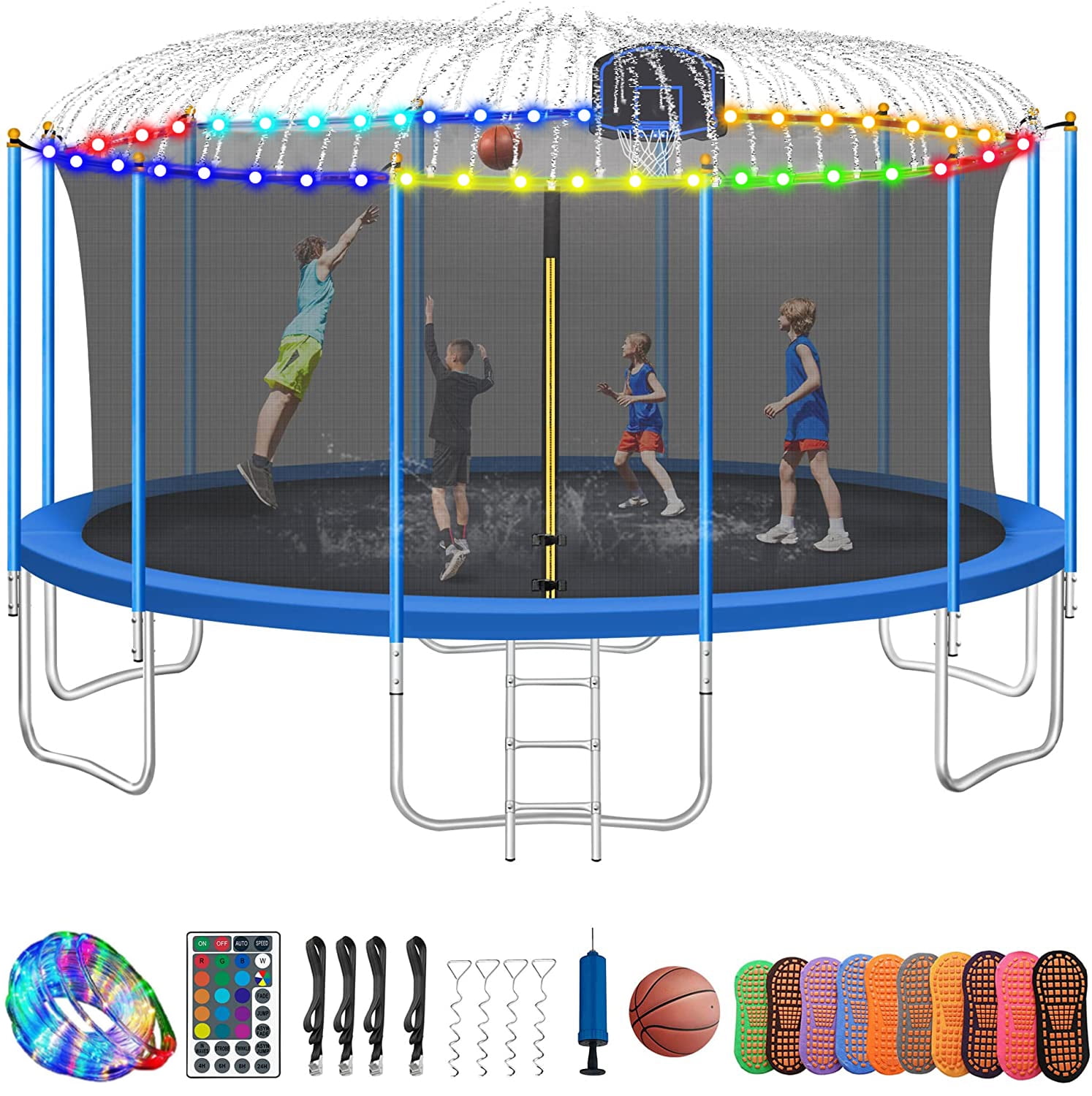 TRIPLE TREE 10 FT Trampoline With Safe Enclosure Net 661 Lbs Capacity 