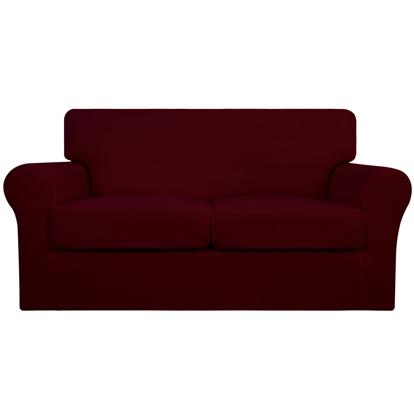EasyGoing 3 Pieces Super Stretch couch cover, Loveseat size, Wine