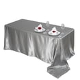 thumbnail image 3 of BalsaCircle 90" x 156" Satin Rectangular Tablecloth Silver, 3 of 5
