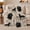 Black Lab Gallery, variant on Black Labradors with Balloons and Gifts, Cheerful Party Style for Dog Lovers, Paw Confetti Scene, Cozy Flannel Blanket for Living Room and Bedroom, Birthday Gift and Festive Home Decor