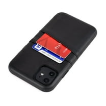 Dockem iPhone 11 Exec M2 Wallet Case; Built-in Metal Plate, 2 Card Slots, Black