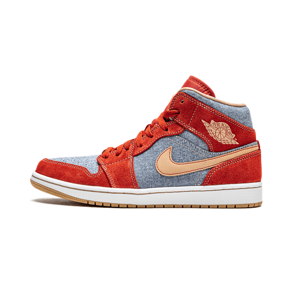 Jordan MENS Air Jordan 1 Mid SE "Denim Red Suede" DM4352 600 from Stadium Goods