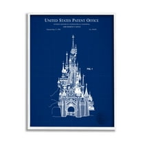 Stupell Industries Amusement Castle Blueprint Graphic Art White Framed Art Print Wall Art, Design by Karl Hronek