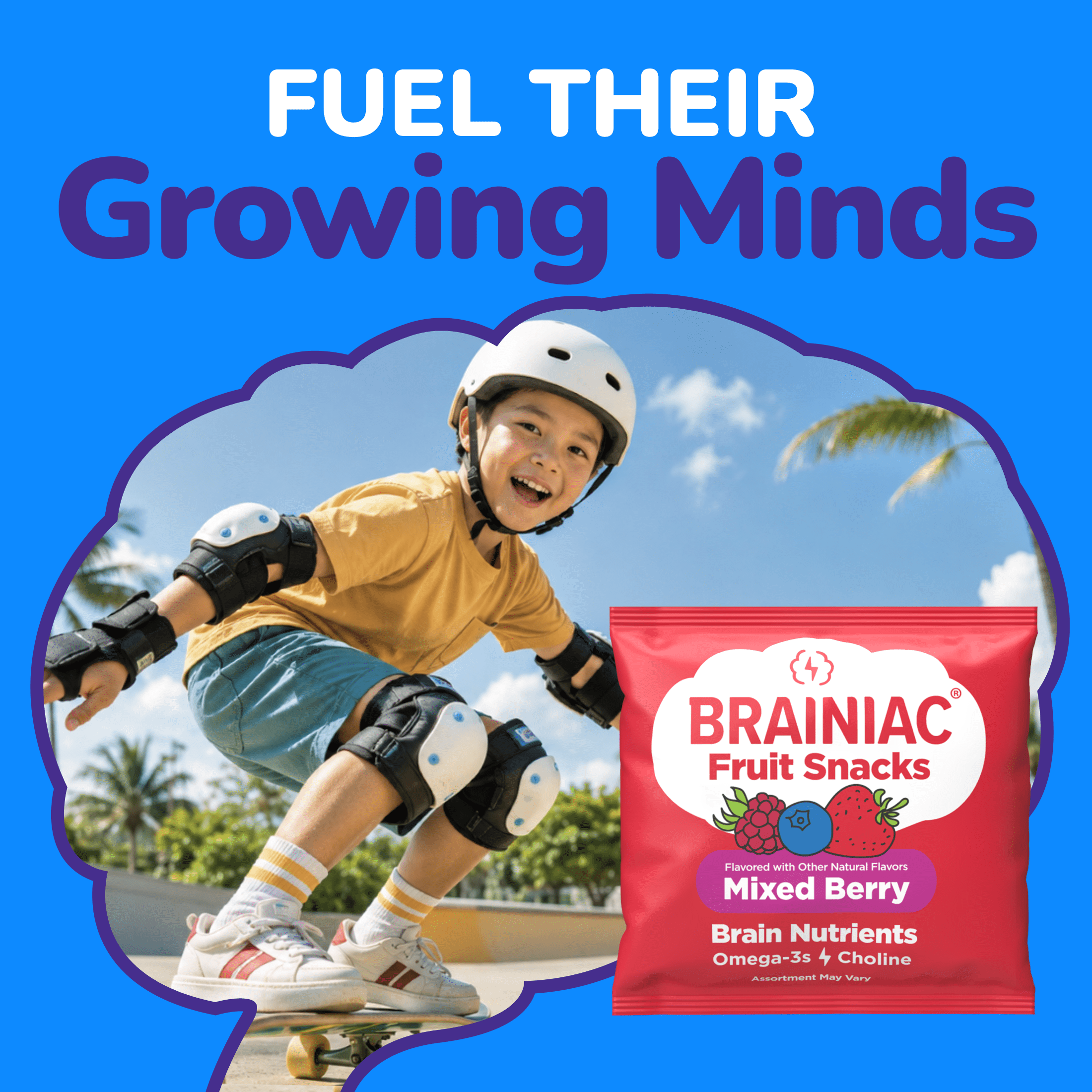 (2 pack) Brainiac Fruit Snacks with BrainPack, Mixed Berry Flavor, 20 Count