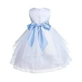 thumbnail image 3 of Ekidsbridal White Ice Blue Shimmering Organza Flower Girl Dresses for Toddlers Wedding Beauty Pageant Communion Baptism Gown 4613S M, 3 of 3