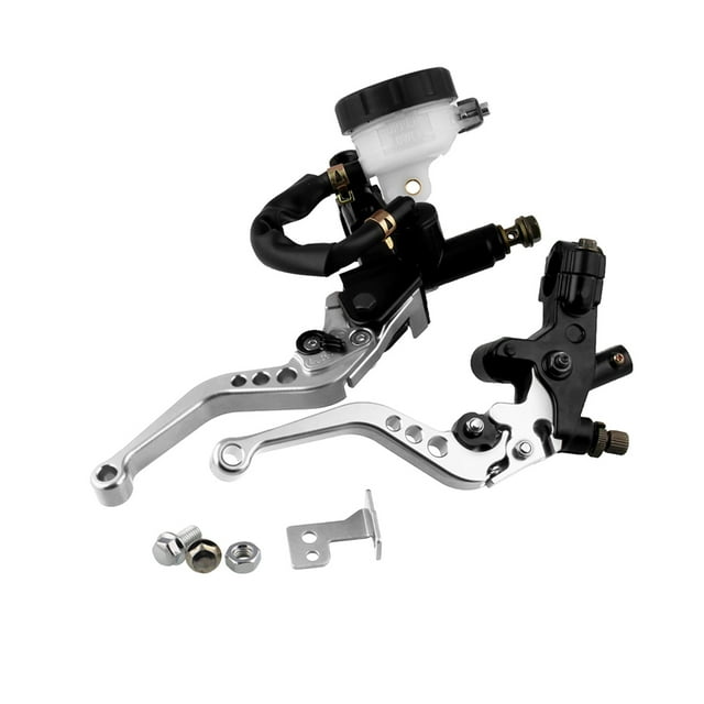 Yeacher 7/8'' Motorcycle Brake Clutch Levers Master Cylinder Reservoir Set Universal Adjustable