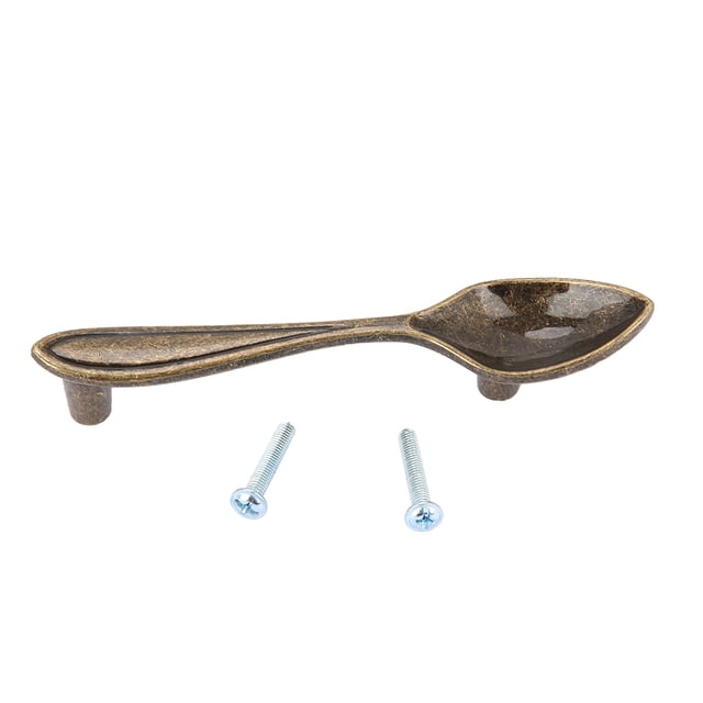Aleación de zinc Negro mate/bronce Forma de vajilla Manija de gabinete sólido Accesorio de puerta de muebles (#6) VoborMX herramienta