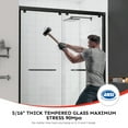thumbnail image 3 of KOSMONIA Semi-Frameless Double Sliding Shower Door 56-60"W x 76"H,Bathroom Glass Shower Door with 5/16" (8mm) Clear Nano Easy Clean Coating Tempered Glass,Stainless Steel Hardware,Color Matte Black, 3 of 8