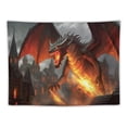 thumbnail image 5 of ONETECH  Fantasy World Tapestry Wall Hanging, Medieval Red Dragon and Human War Mythology Themed Art Tapestries Home Decoration Wall Decor, 5 of 7
