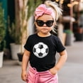 thumbnail image 3 of Faux Glitter Soccer Ball Shirt for Girls Cute Girly Soccer Tee for Children Black Shirt 5-6, 3 of 4