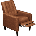 thumbnail image 3 of Alden Design Modern Tufted Faux Leather Recliner with Footrest for Living Room, Brown, 3 of 9