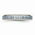 thumbnail image 3 of White Stainless Steel Ring Band with Stones (12) December Cubic Zirconia CZ Blue, 3 of 6
