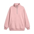 thumbnail image 5 of Horkkom Sweatshirt for Women Long Sleeve Quarter Zip Pullover Sweatshirt Casual Loose Oversized Sweatshirt with Pocket M, 5 of 9