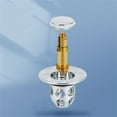 thumbnail image 2 of Wovilon Universal Bathroom Sink Stopper - Bounce Wash Basin Drain Filter, Stainless Steel Up Drain Stopper, Bullet Core Push Type Sink Stopper, Sink Drain Plug With Anti-Clogging Strainer, 2 of 7
