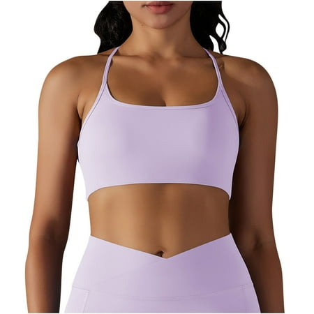 Yuzhih Sports Bra for Women Backless Non Padded Square Neck Cropped Tops Workout Yoga Crop Bralettes