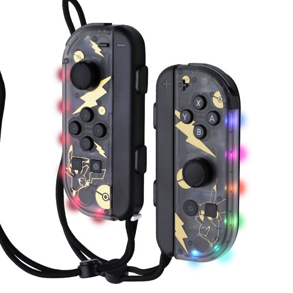 Pre-Owned Premium RGB Game Controller Set (L/R) for Nintendo Switch - Pikachu (Smoke/Gold)