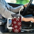 thumbnail image 5 of Stainless Steel Tumbler 40oz, Vintage Christmas Winter Snowflake Leakproof Tumblers Insulated Water Bottle with Straw And Lid, Car Coffee Cups Travel Mug Universal Fits for Water, Iced Tea, 5 of 6